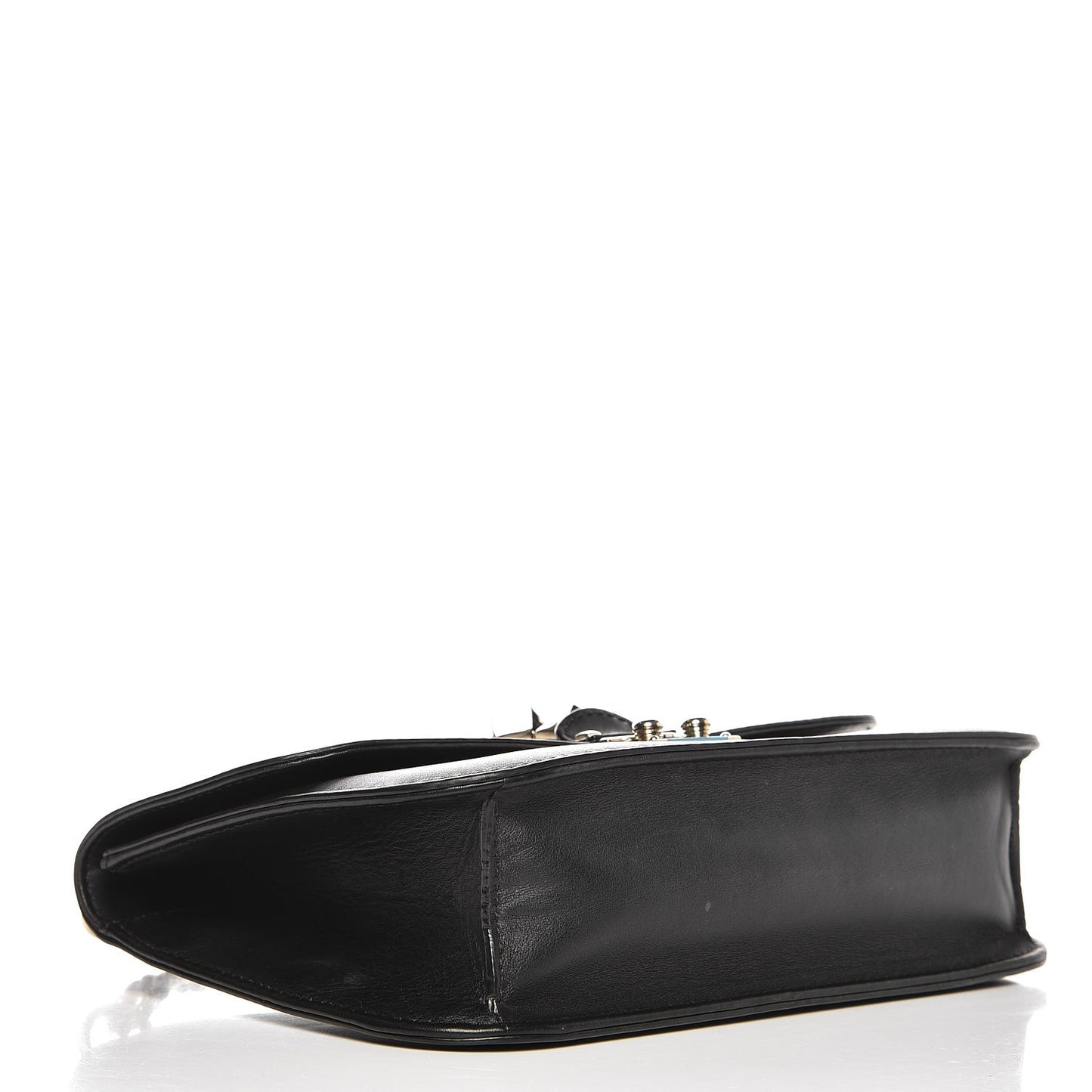 Vitello Medium Glam Lock Rockstud Flap Black