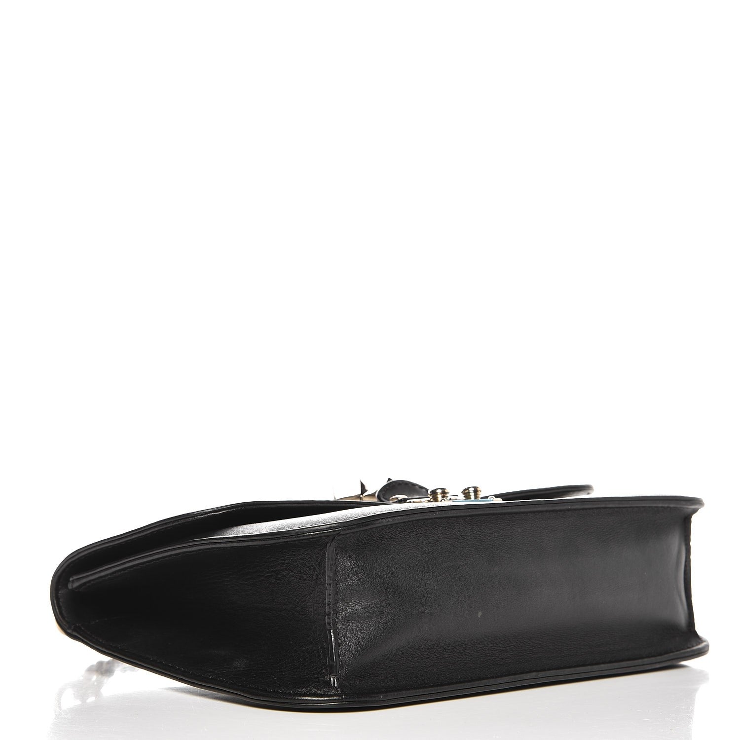 Valentino Garavani Vitello Medium Glam Lock Rockstud Flap Black 4 of 7