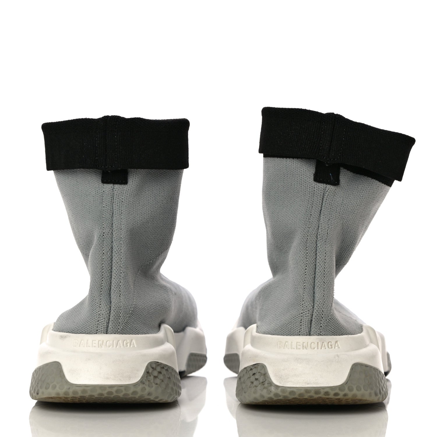 Balenciaga Neoprene Knit Womens Speed Cuffed Sneakers 39 Grey 5 of 9