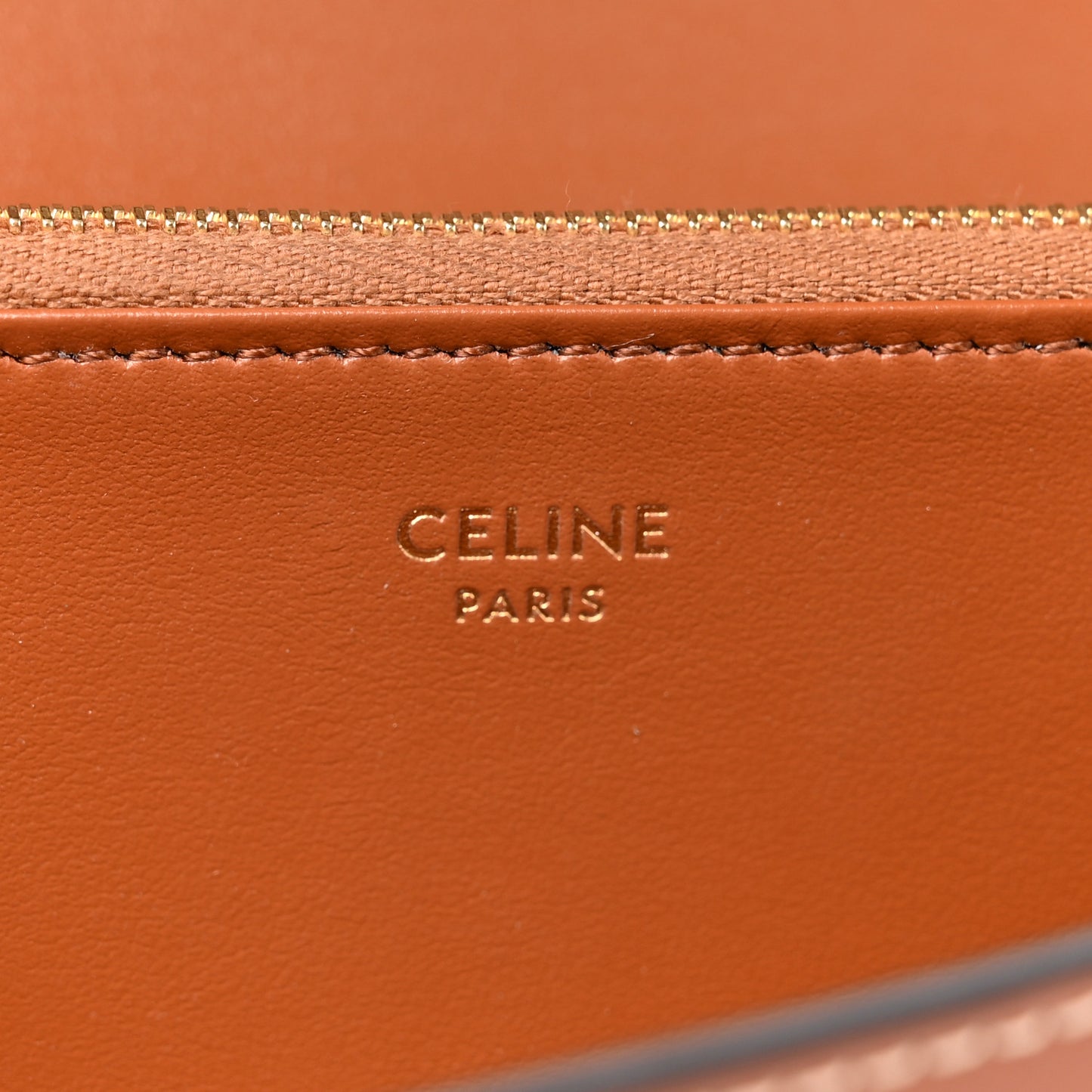 Satinated Calfskin Long Tri-Fold Wallet Tan