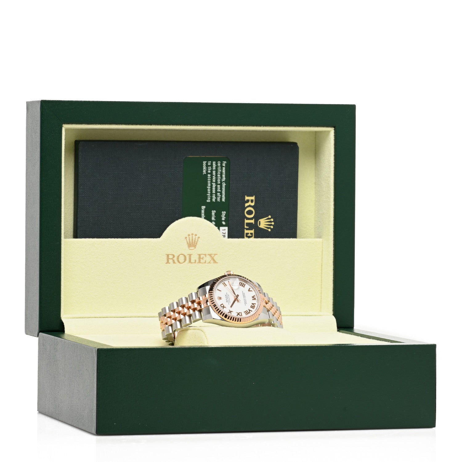 Rolex Stainless Steel 18K Everose Gold 31mm Oyster Perpetual Datejust Watch White Roman 178271 5 of 5