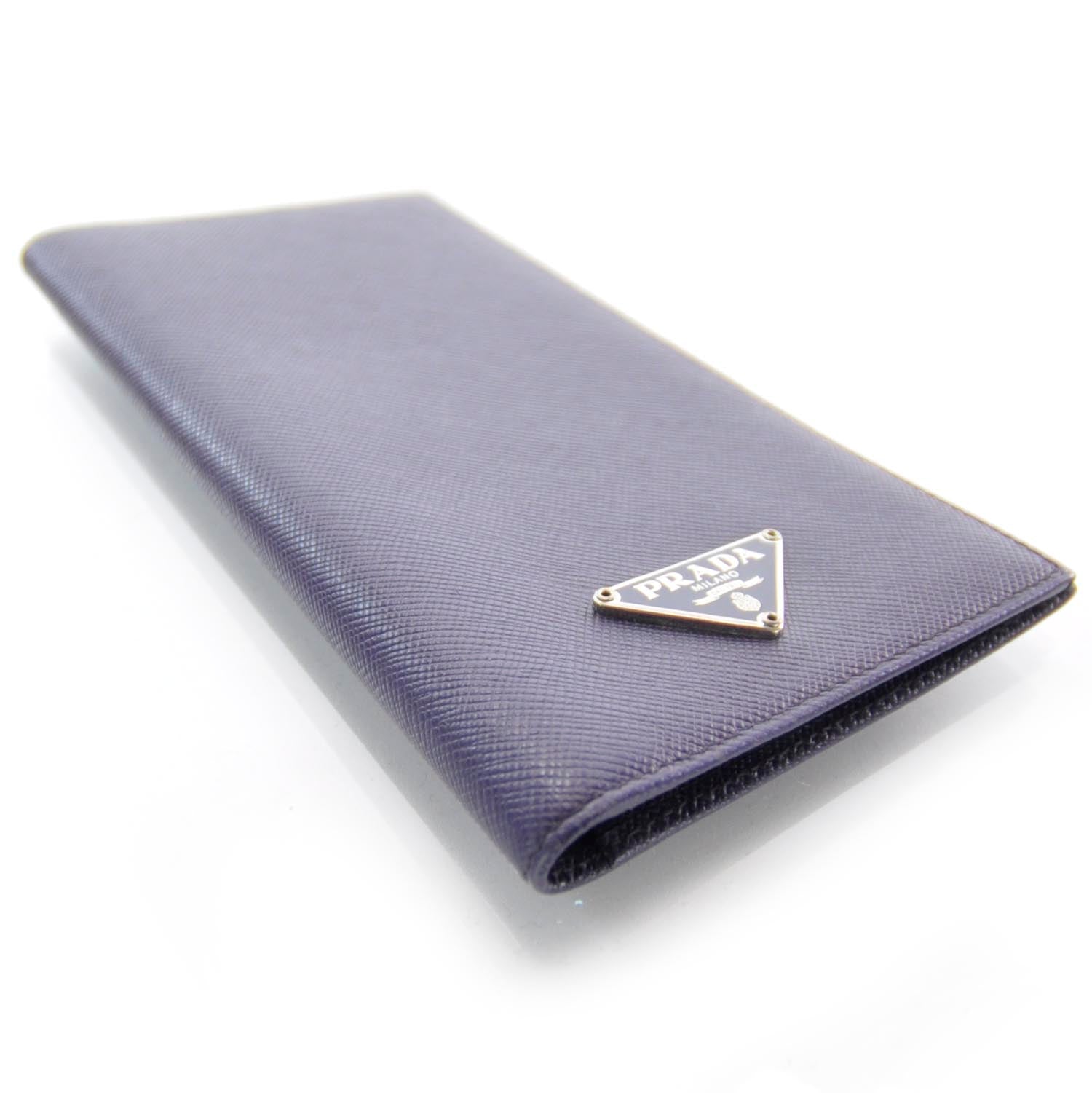 Prada Saffiano Checkbook Cover Purple 3 of 6