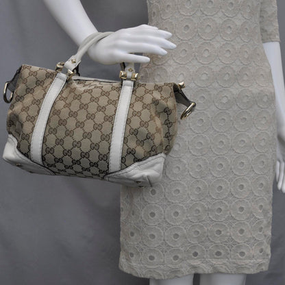 Gucci Monogram Horsebit Nail Boston White 2 of 12
