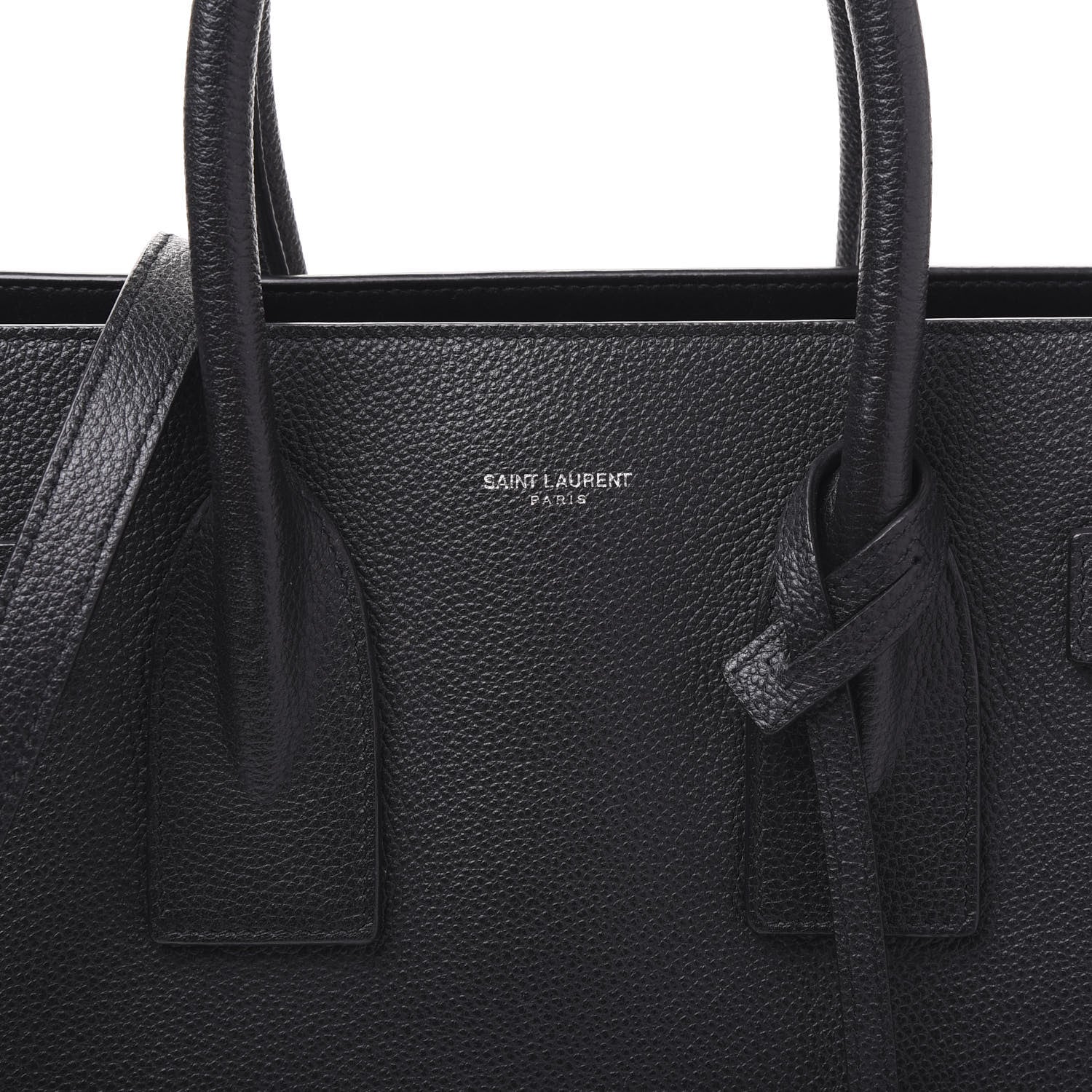 Saint Laurent Grained Calfskin Small Sac De Jour Black 9 of 9