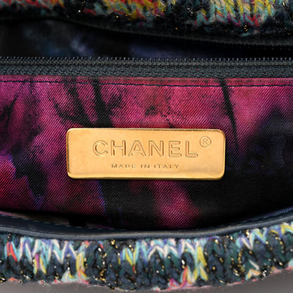 Chanel Tweed Quilted Medium Chanel 19 Flap Dark Multicolor 6 of 12