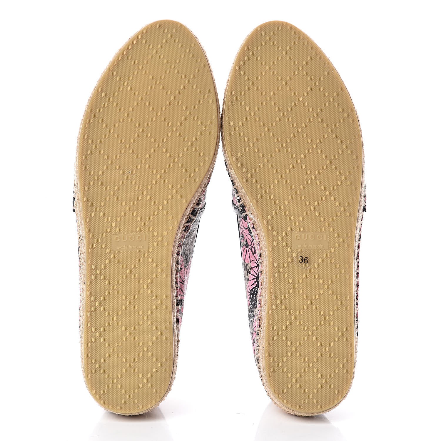 Gucci GG Supreme Monogram Bengal Espadrilles 36 Beige Crop Pink 6 of 7