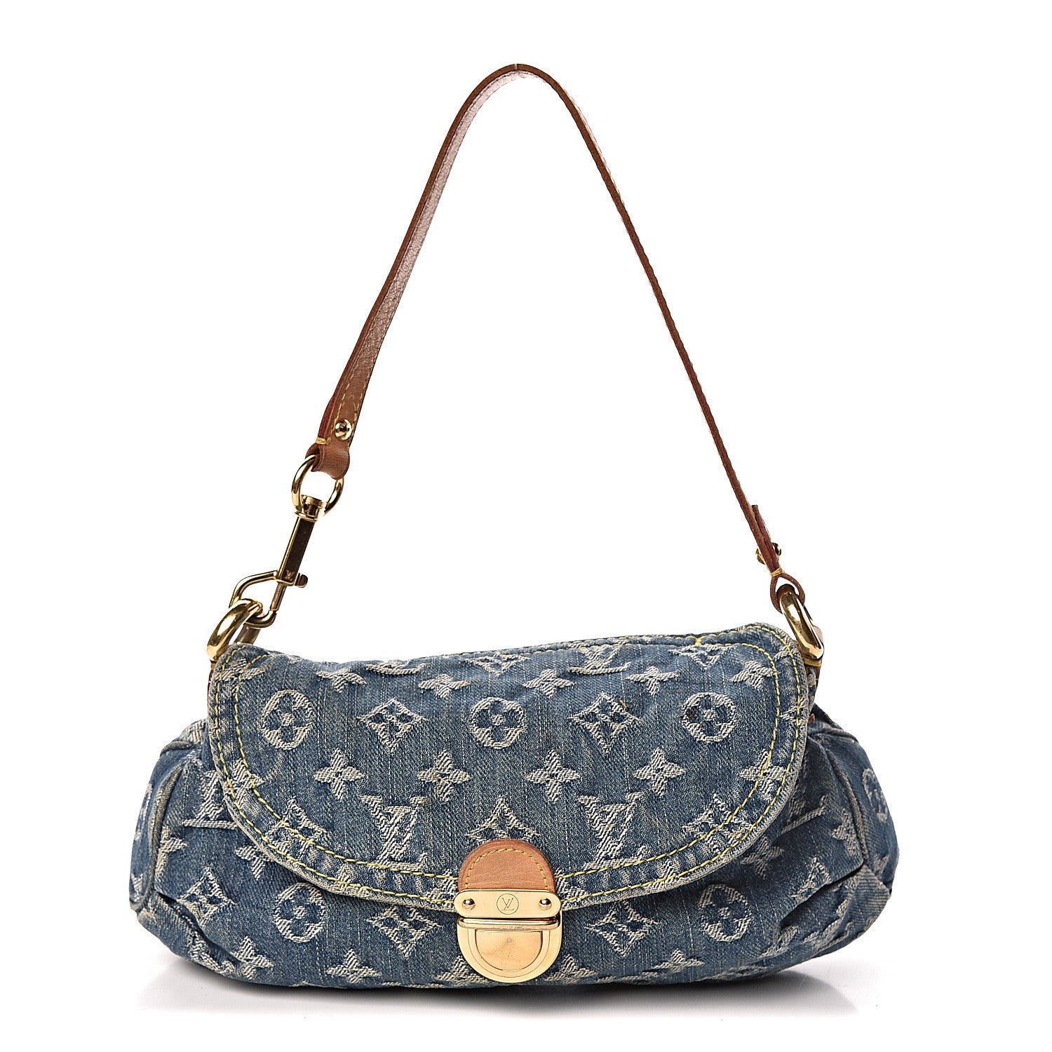 Louis Vuitton Monogram Denim Mini Pleaty Blue 1 of 14