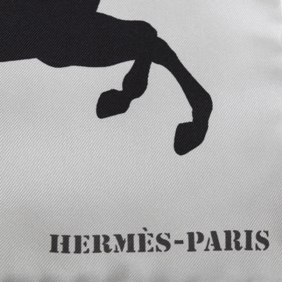 Hermes Silk Ex-Libris En Camouflage Scarf 90 Gris Perle 5 of 8