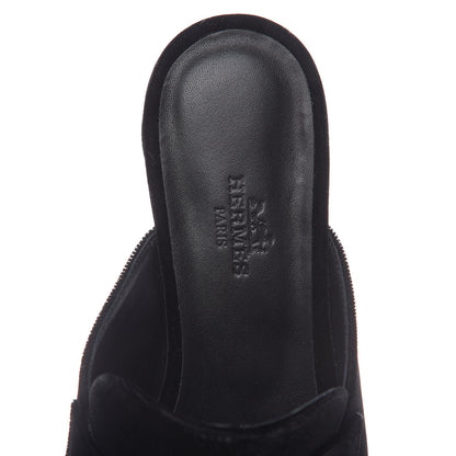 Hermes Velvet Trocadero Mule 36 Black 6 of 9
