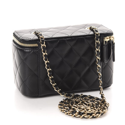 Chanel Lambskin Quilted Small Vanity Case With Chain Black 3 of 11