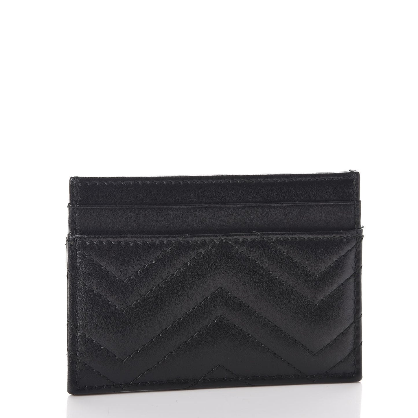 Calfskin Matelasse GG Marmont Card Holder Black
