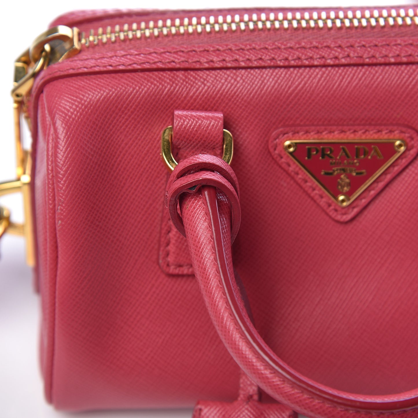 Saffiano Lux Mini Top Handle Crossbody Bag Peonia