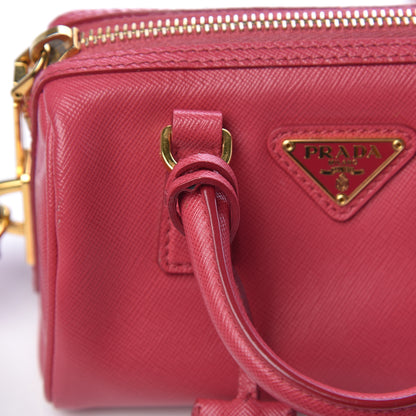 Prada Saffiano Lux Mini Top Handle Crossbody Bag Peonia 10 of 15