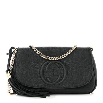 Gucci Pebbled Calfskin Medium Soho Flap Crossbody Black 1 of 10