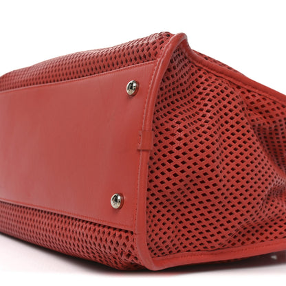 Chanel Calfskin Perforated Up In The Air Tote Red 10 of 12