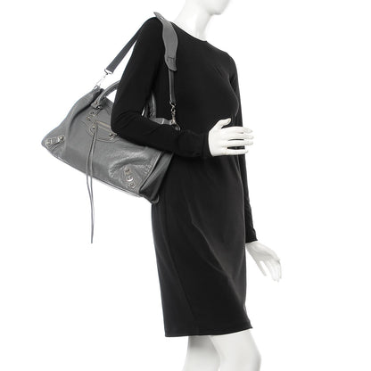 Balenciaga Chevre Silver Metallic Edge Hardware City Gris Cendre 2 of 8