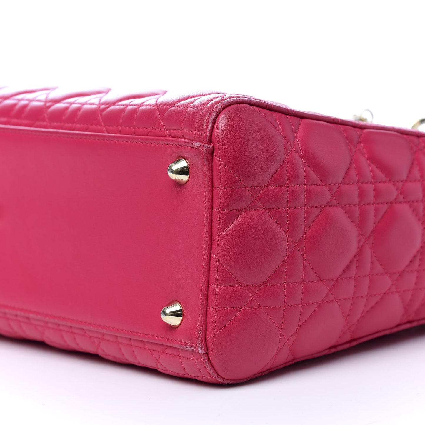 Lambskin Cannage Large Lady Dior Fuchsia