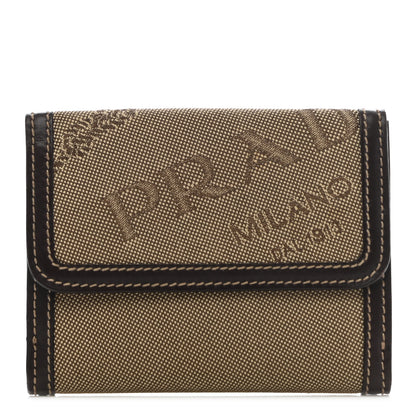 Prada Jacquard Logo Compact Wallet Corda Moro 1 of 7