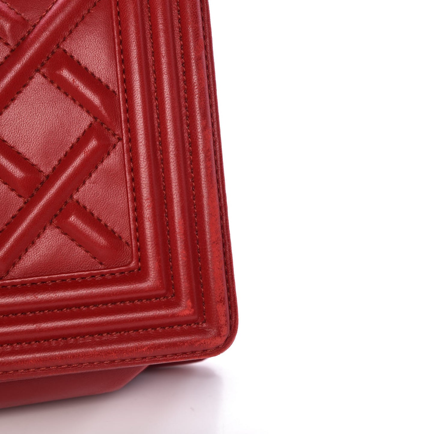 Lambskin Medium Boy Flap Red
