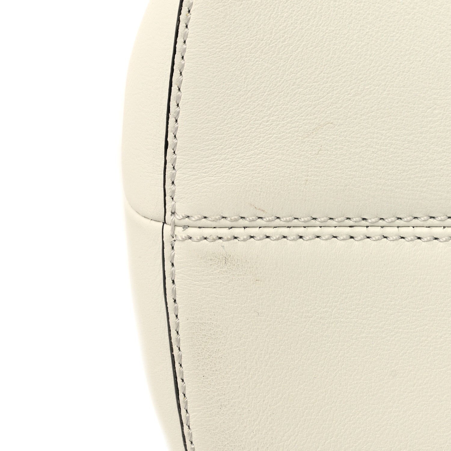 Fendi Vitello Dolce Bi-Color FF 1974 Embossed Medium By The Way Boston Bag White Ice Maya Black 11 of 13