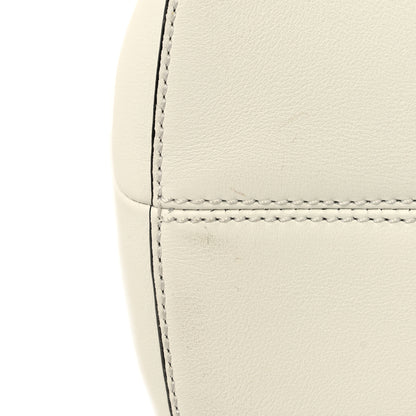 Fendi Vitello Dolce Bi-Color FF 1974 Embossed Medium By The Way Boston Bag White Ice Maya Black 11 of 13