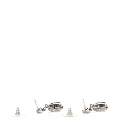 Chanel Crystal CC Tear Drop Earrings Silver 3 of 4