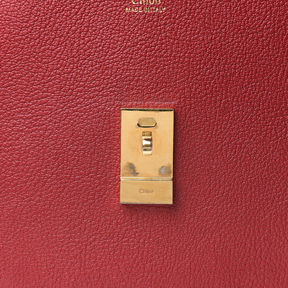 Chloe Grained Calfskin Lambskin Drew Shoulder Bag Red 10 of 16