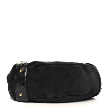 Gucci Snakeskin Suede Medium Pelham Shoulder Bag Black 4 of 11