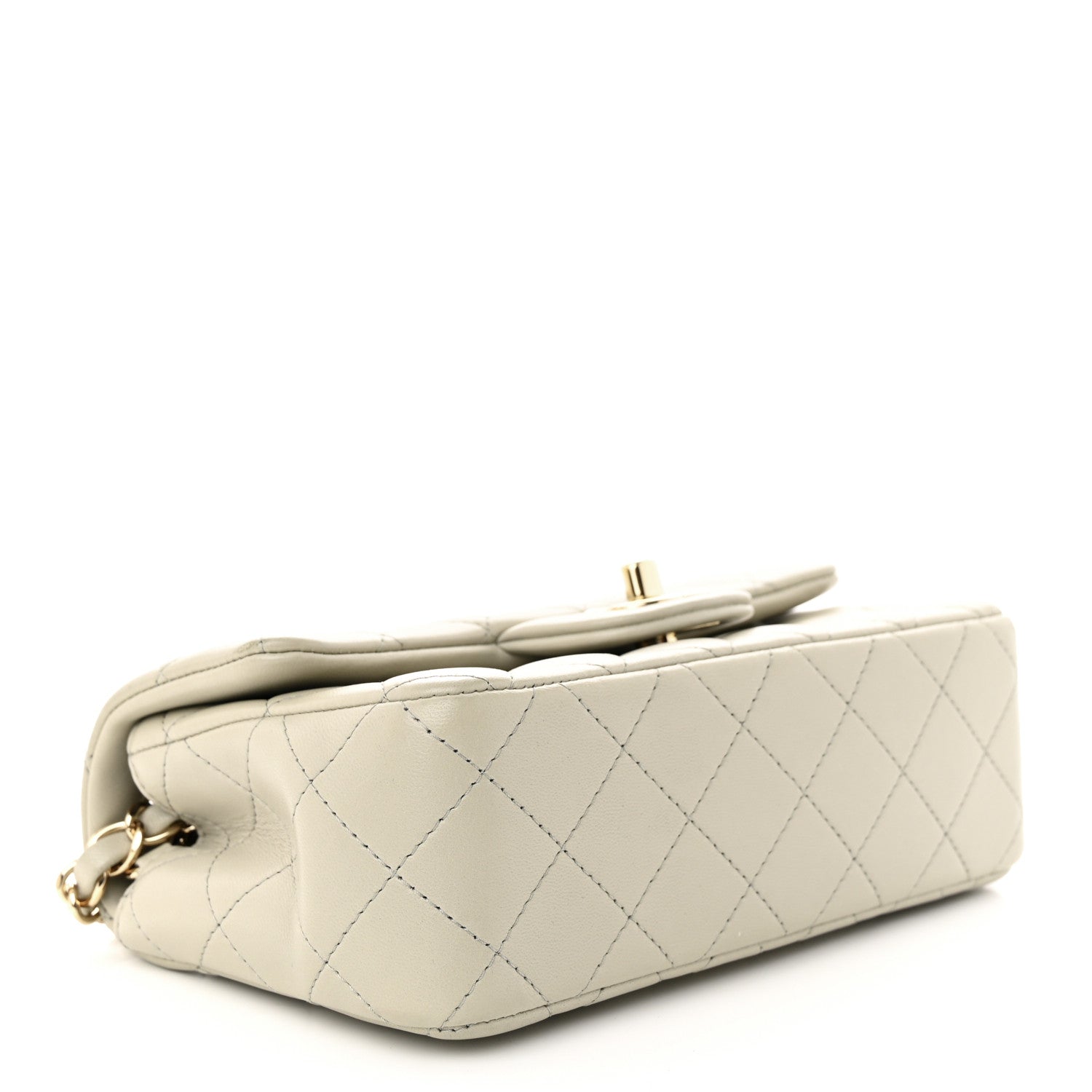 Chanel Lambskin Quilted Mini Rectangular Flap Grey 4 of 11