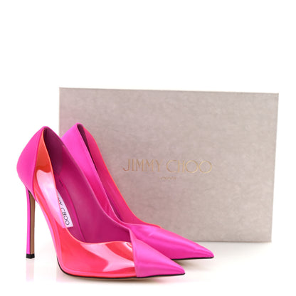 Jimmy Choo Satin PVC Cass Pumps 38 Fuchsia 9 of 9