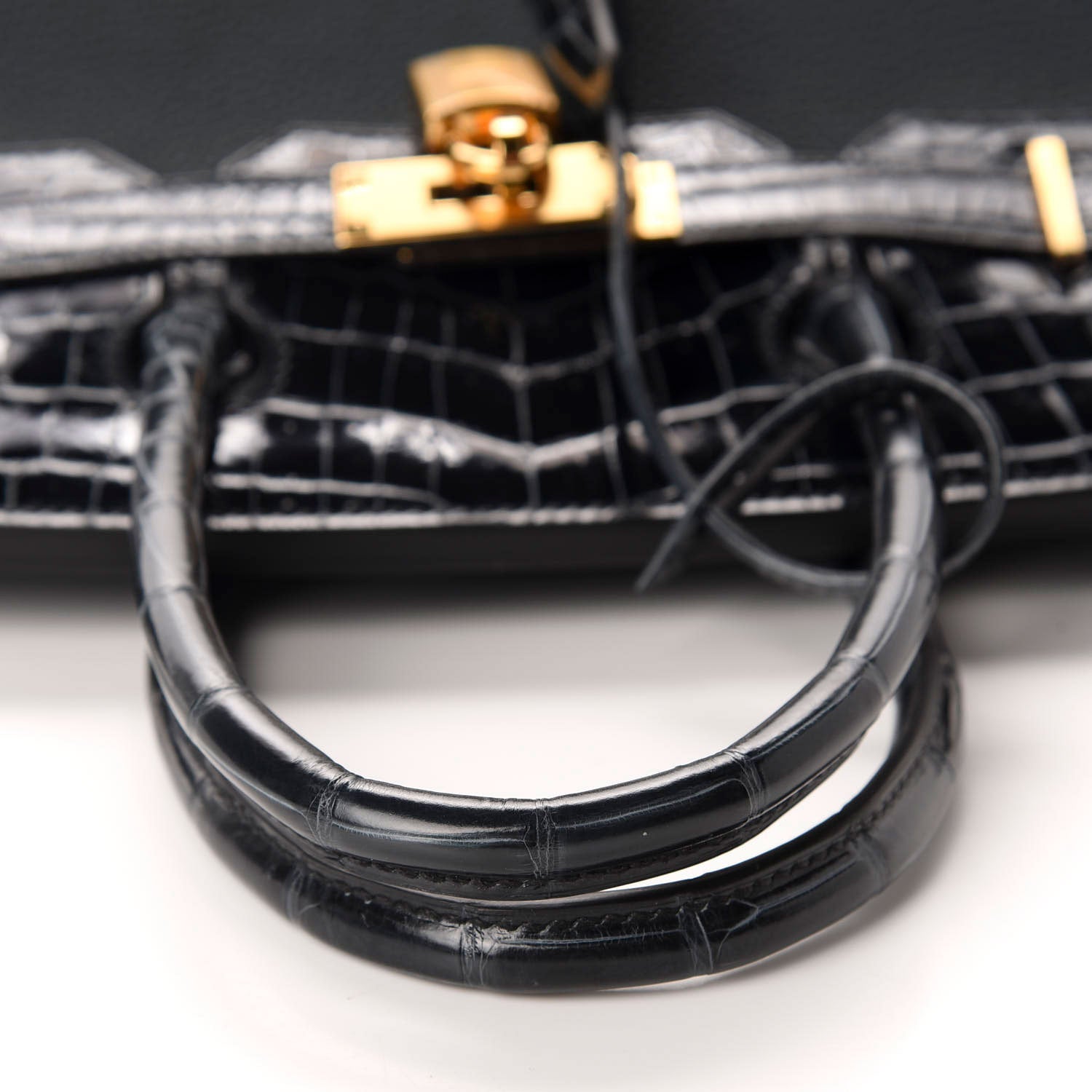 Hermes Togo Shiny Niloticus Crocodile Birkin Touch 30 Vert Rousseau 9 of 36