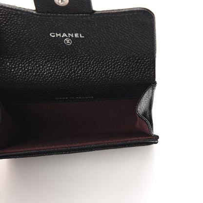 Chanel Caviar Quilted Flap Card Holder Wallet Black 5 of 9