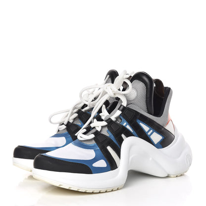 Louis Vuitton Calfskin Technical Nylon LV Archlight Sneakers 40 Blue Black Gris 3 of 16