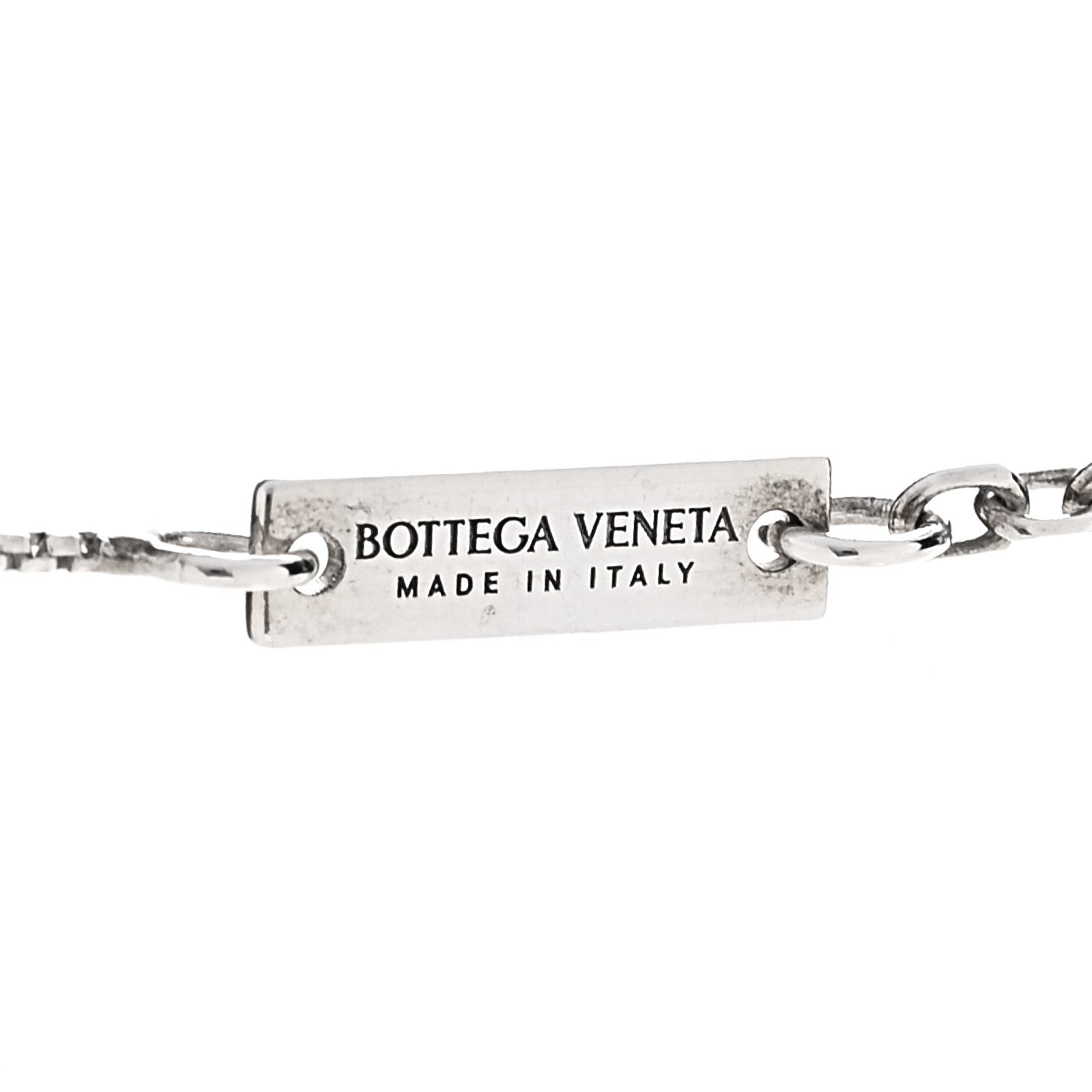 Bottega Veneta Sterling Silver Drop Pendant Necklace Green 5 of 6