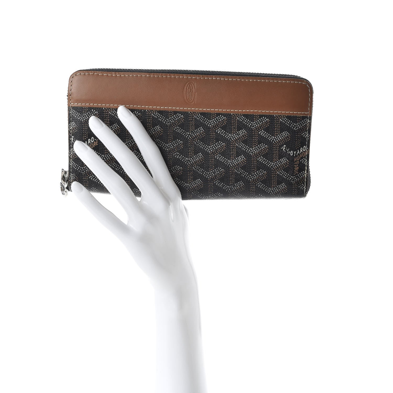 Goyard Goyardine Matignon Zip Around GM Wallet Black Gold 2 of 8