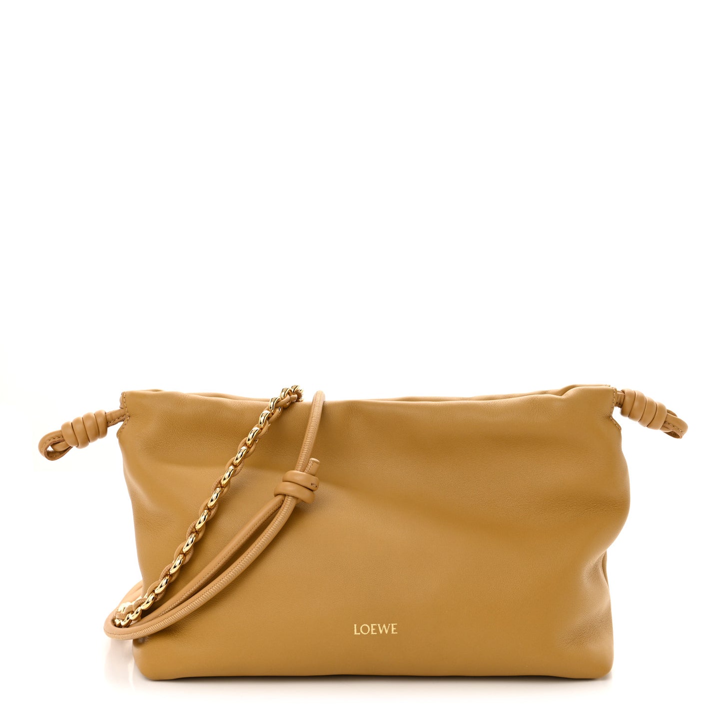 Mellow Nappa Donut Medium Chain Flamenco Knot Clutch Sahara