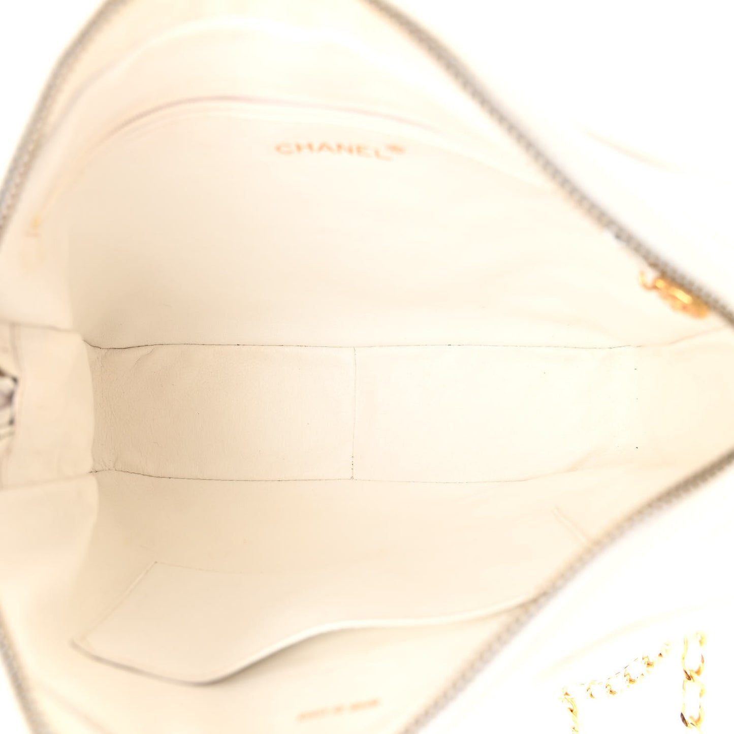 Lambskin Quilted Tassel Camera Case White