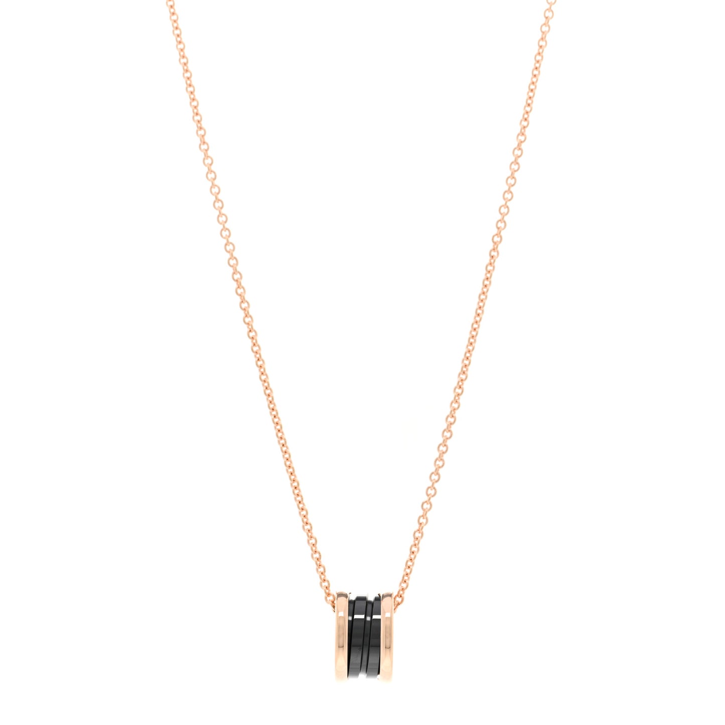 18K Rose Gold Black Ceramic B.Zero1 Pendant Necklace