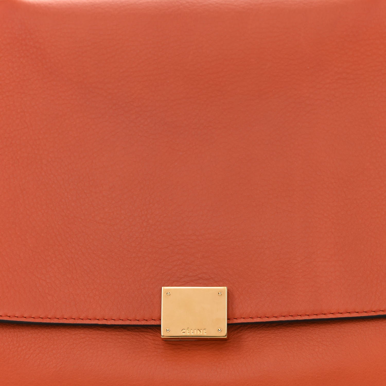 Celine Calfskin Suede Medium Trapeze Orange 7 of 10