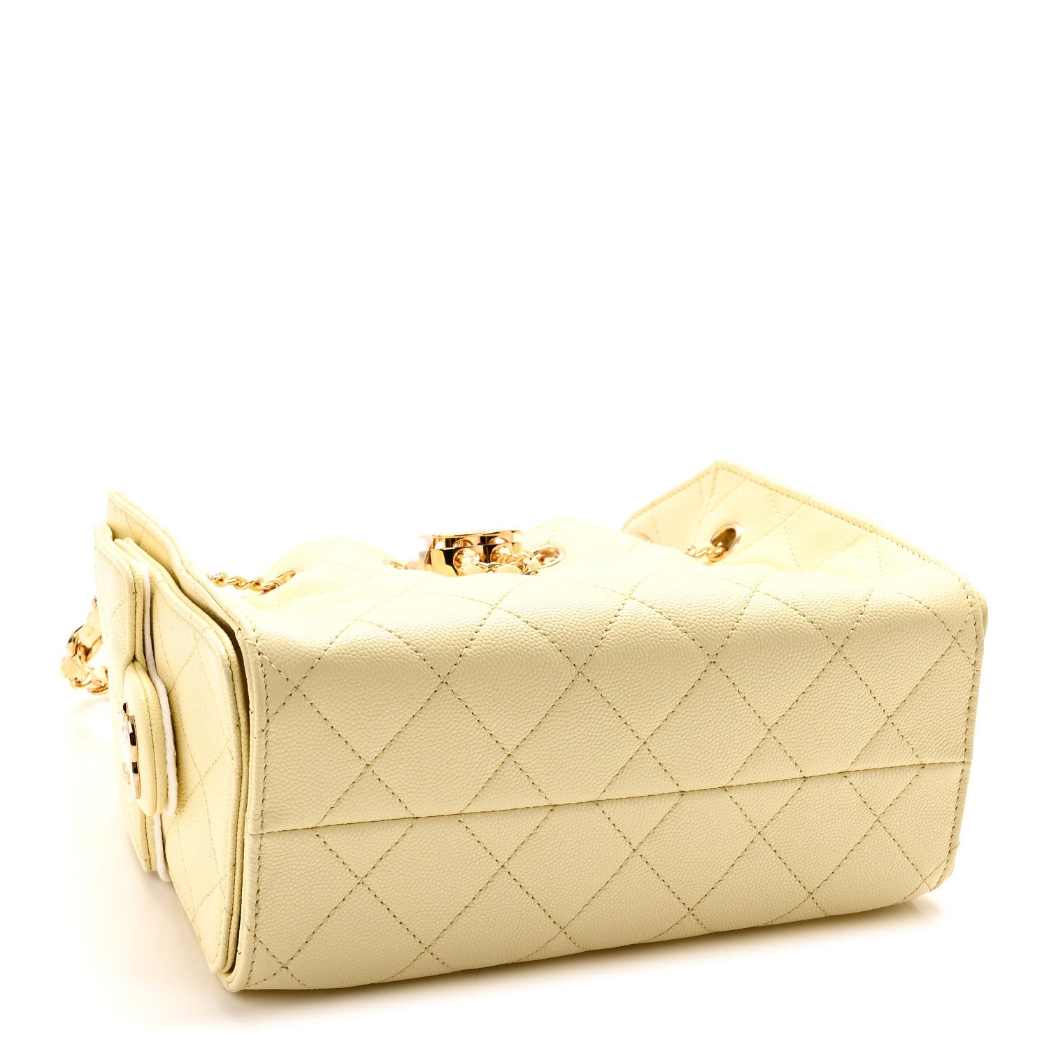 Chanel Caviar Quilted Mini Chanel 25 Handbag Light Yellow 4 of 11