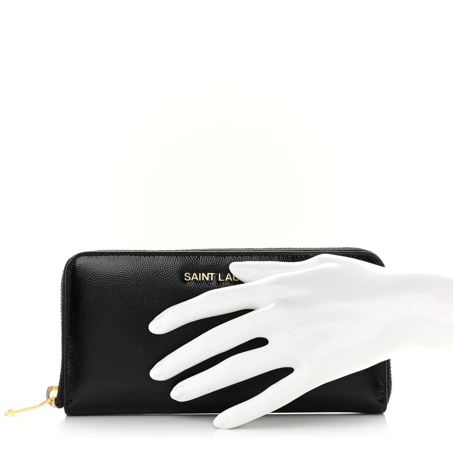 Grain De Poudre Classic Letters Zip Around Wallet Black