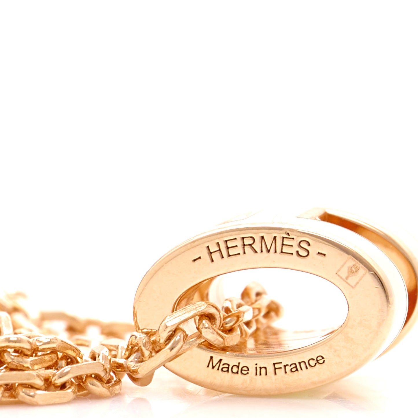 Lacquered Rose Gold Mini Pop H Pendant Necklace White