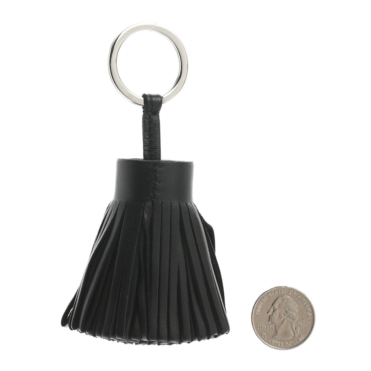 Lambskin Carmen Tassel Key Holder Black