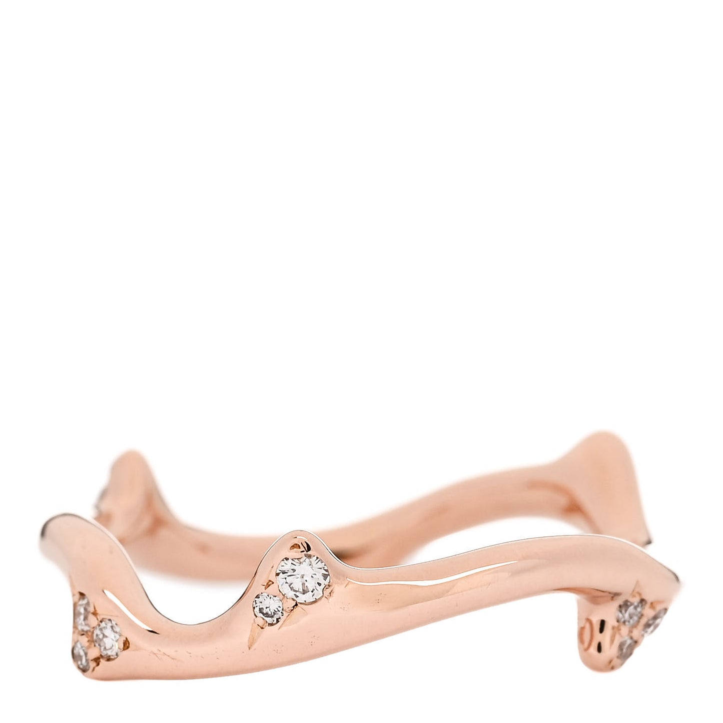 18K Rose Gold Diamond Bois de Rose Ring 50 5.25