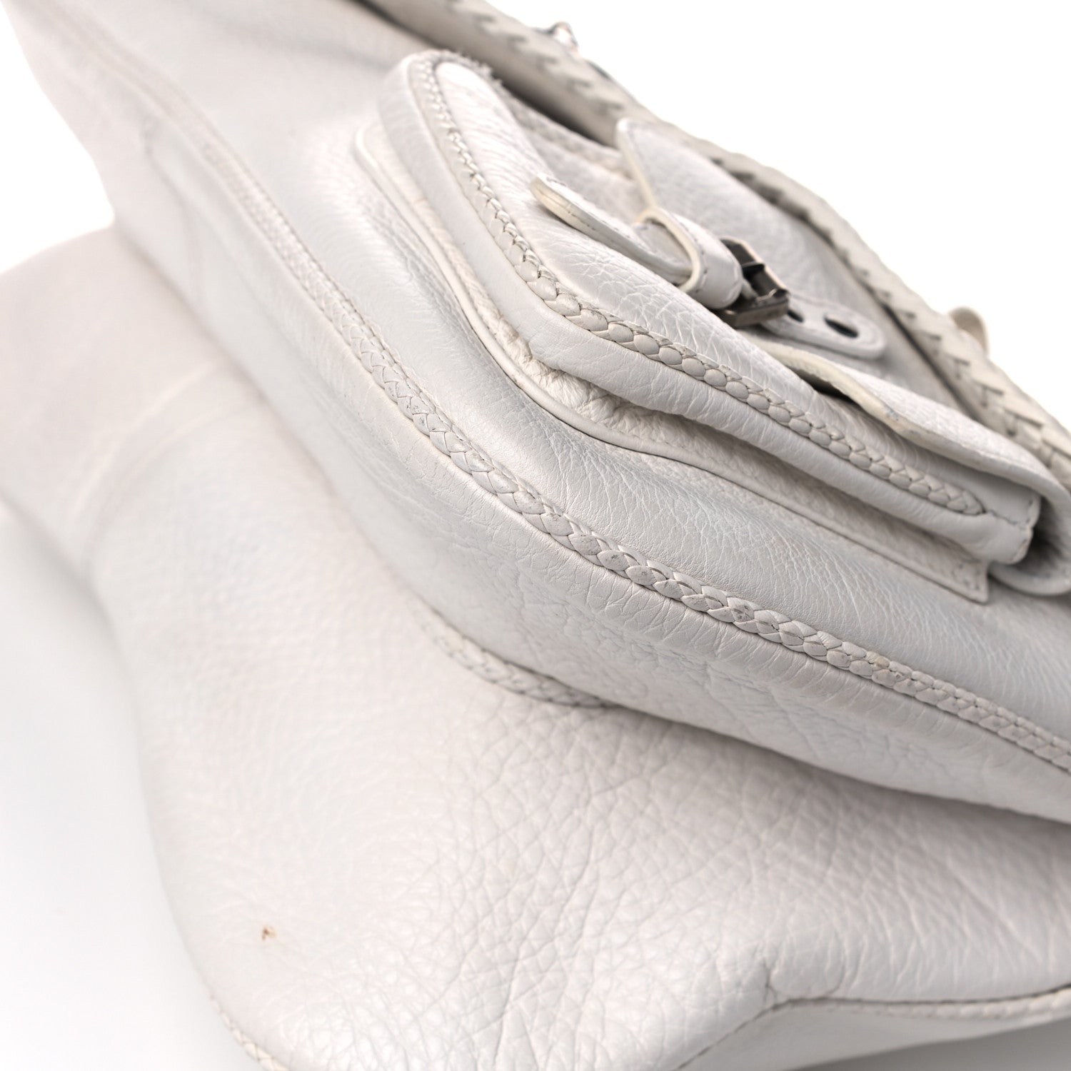 Christian Dior Calfskin Braided Gaucho Double Saddle Bag White 7 of 21
