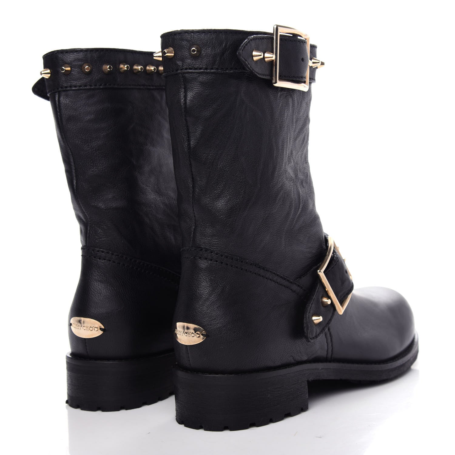 Jimmy Choo Studded Dash Biker Boots 36.5 Black 4 of 9