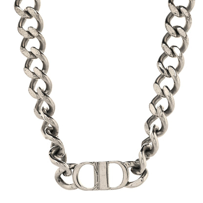 Christian Dior Brass CD Icon Chain Link Necklace Silver 1 of 4