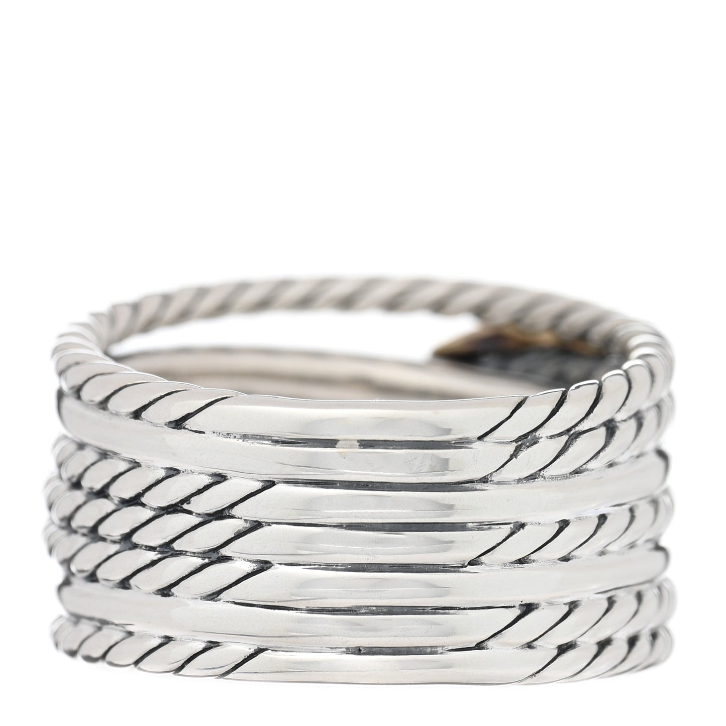 Sterling Silver 18K Yellow Gold Double X Crossover Ring 55 7.25