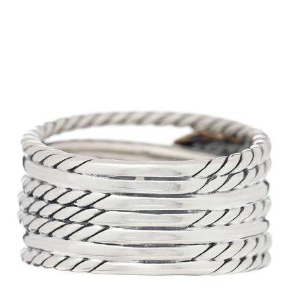 David Yurman Sterling Silver 18K Yellow Gold Double X Crossover Ring 55 7.25 3 of 4