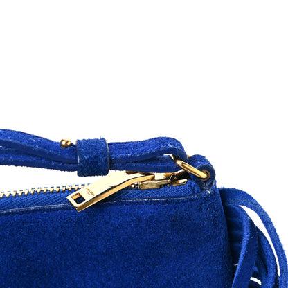 Saint Laurent Suede Calfskin Small Fringe Crossbody Bag Blue 12 of 12